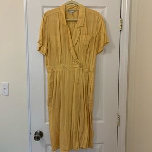 Vintage Yellow SK & Company Wrap Dress